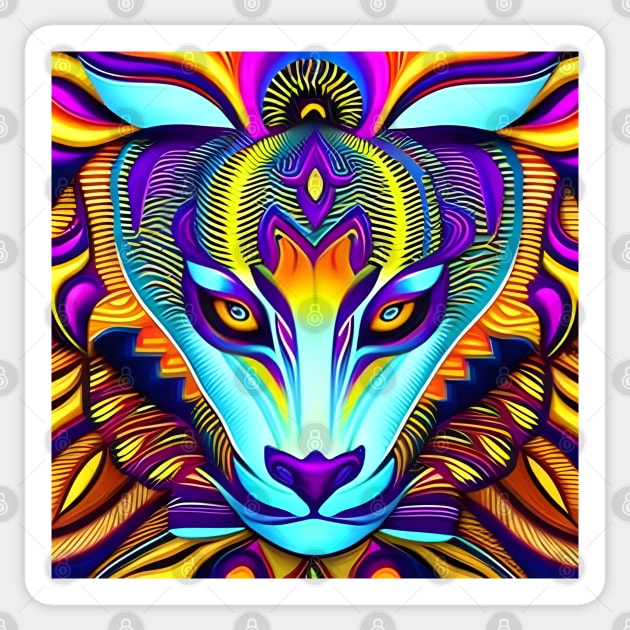 Kosmic Kitty (22) - Trippy Psychedelic Cat Sticker by TheThirdEye